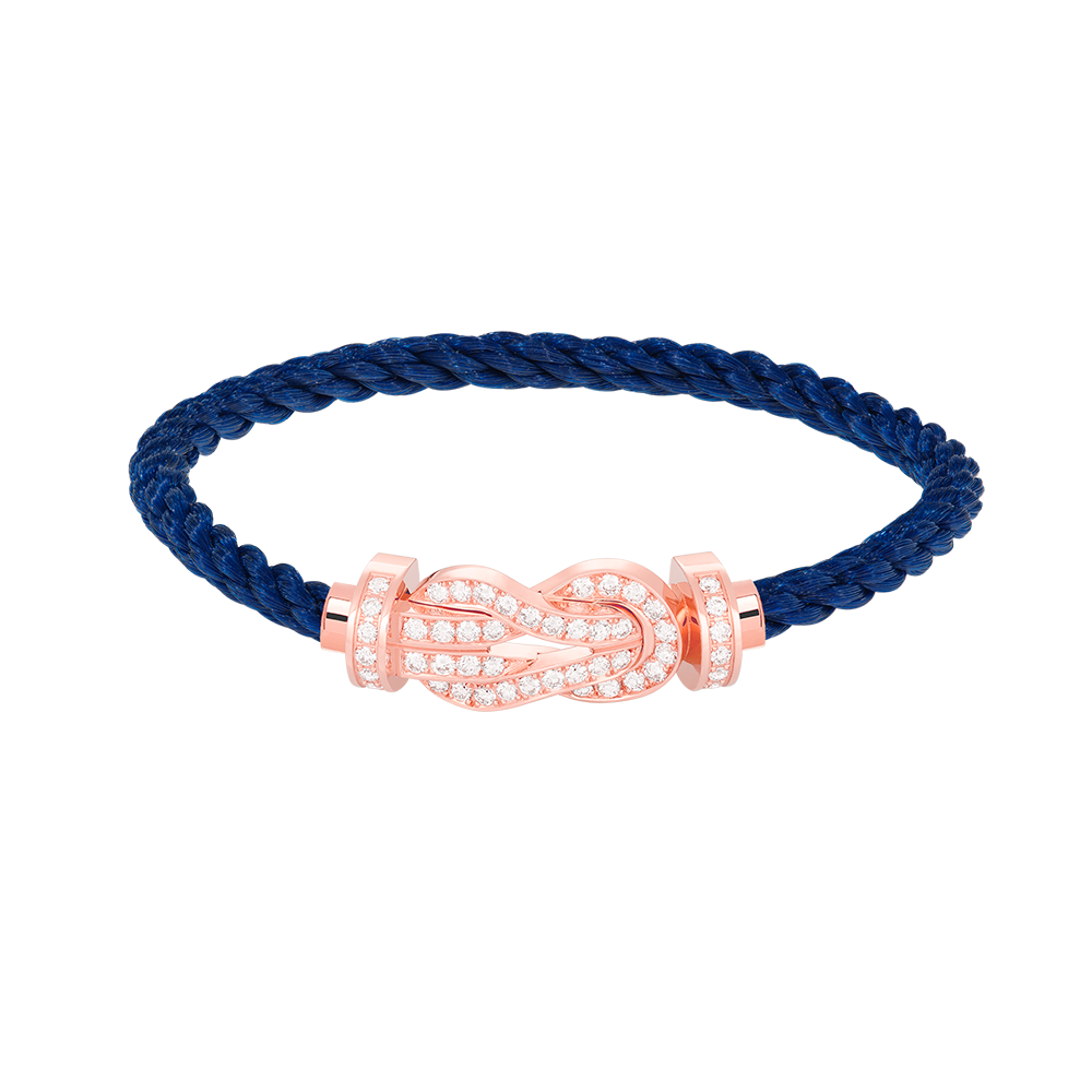 FRED CHANCE LARGE 8 FIGURE BUCKLE FULL DIAMOND BRACELET ROSE GOLD