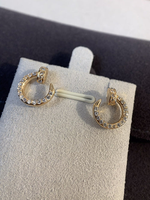 CARTIER JUSTE EARRINGS GOLD DIAMONDS