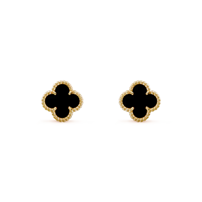 VCA CLOVER MINI 9.5MM BLACK MOP EARRINGS