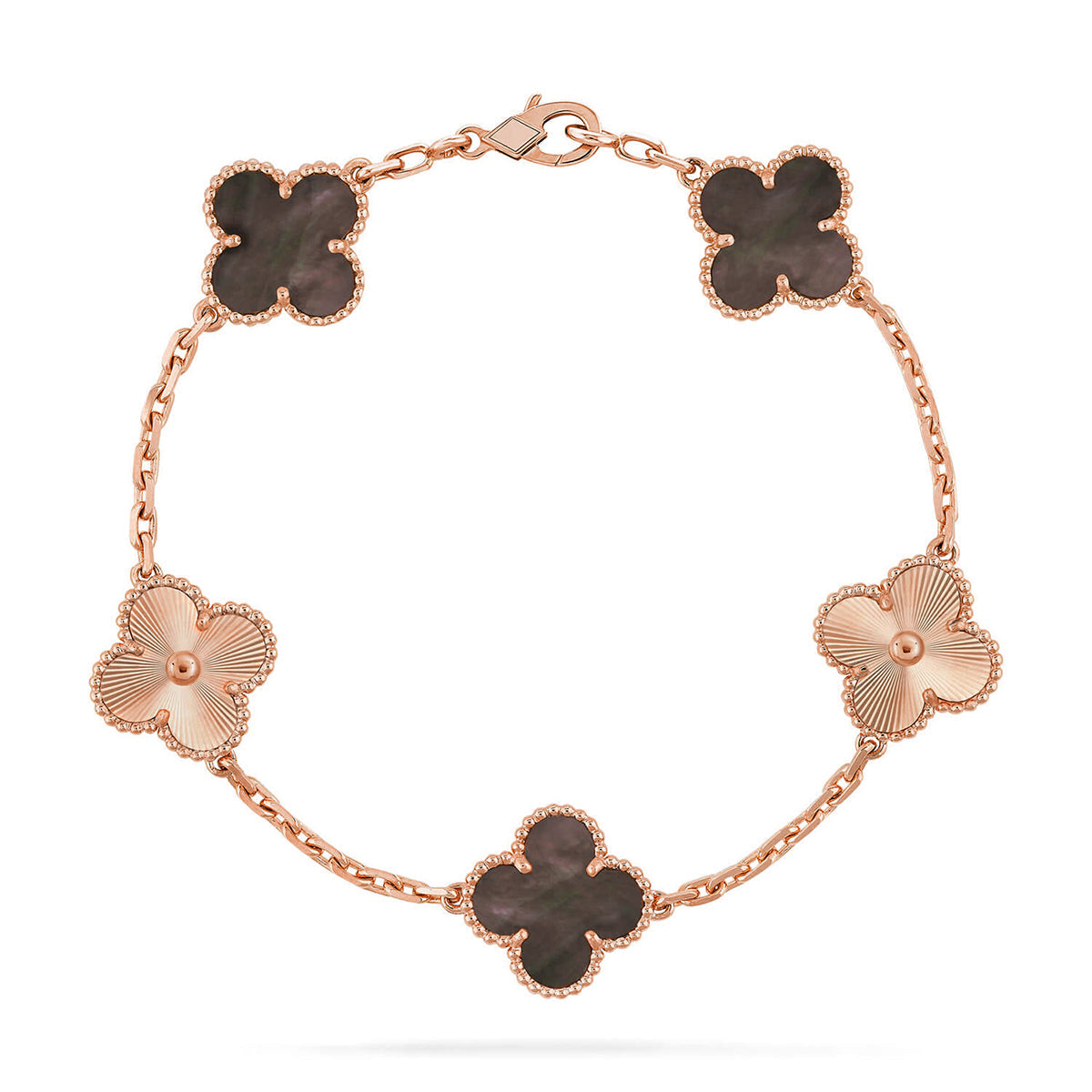 VCA CLOVER 5 MOTIF GRAY MOP BRACELET COLLECTION