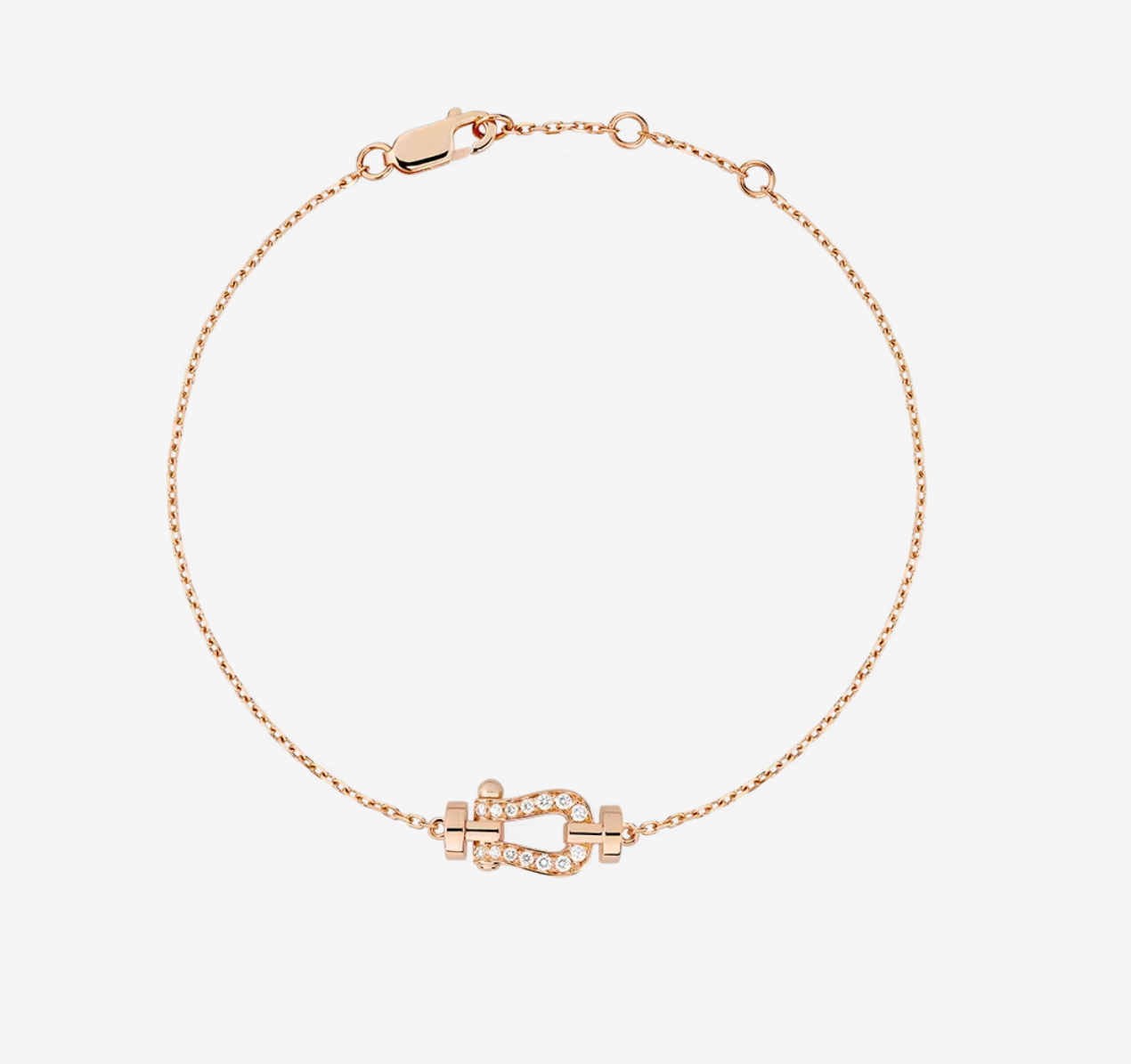 FRED FORCE 10 FULL DIAMOND BUCKLE CHAIN LINK MINI MODEL BRACELET