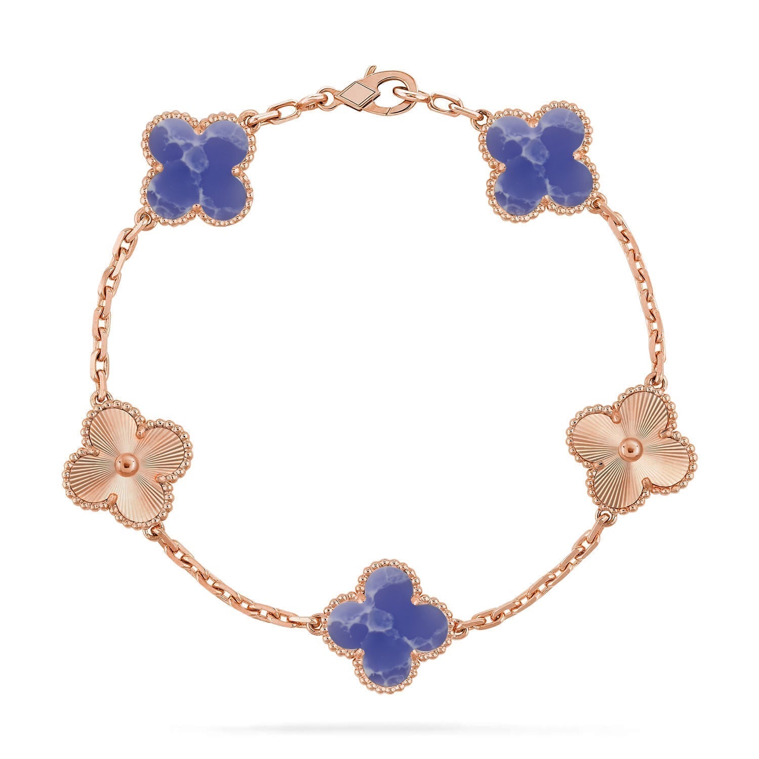 VCA CLOVER 5 MOTIF BLUE VEINS BRACELET COLLECTION