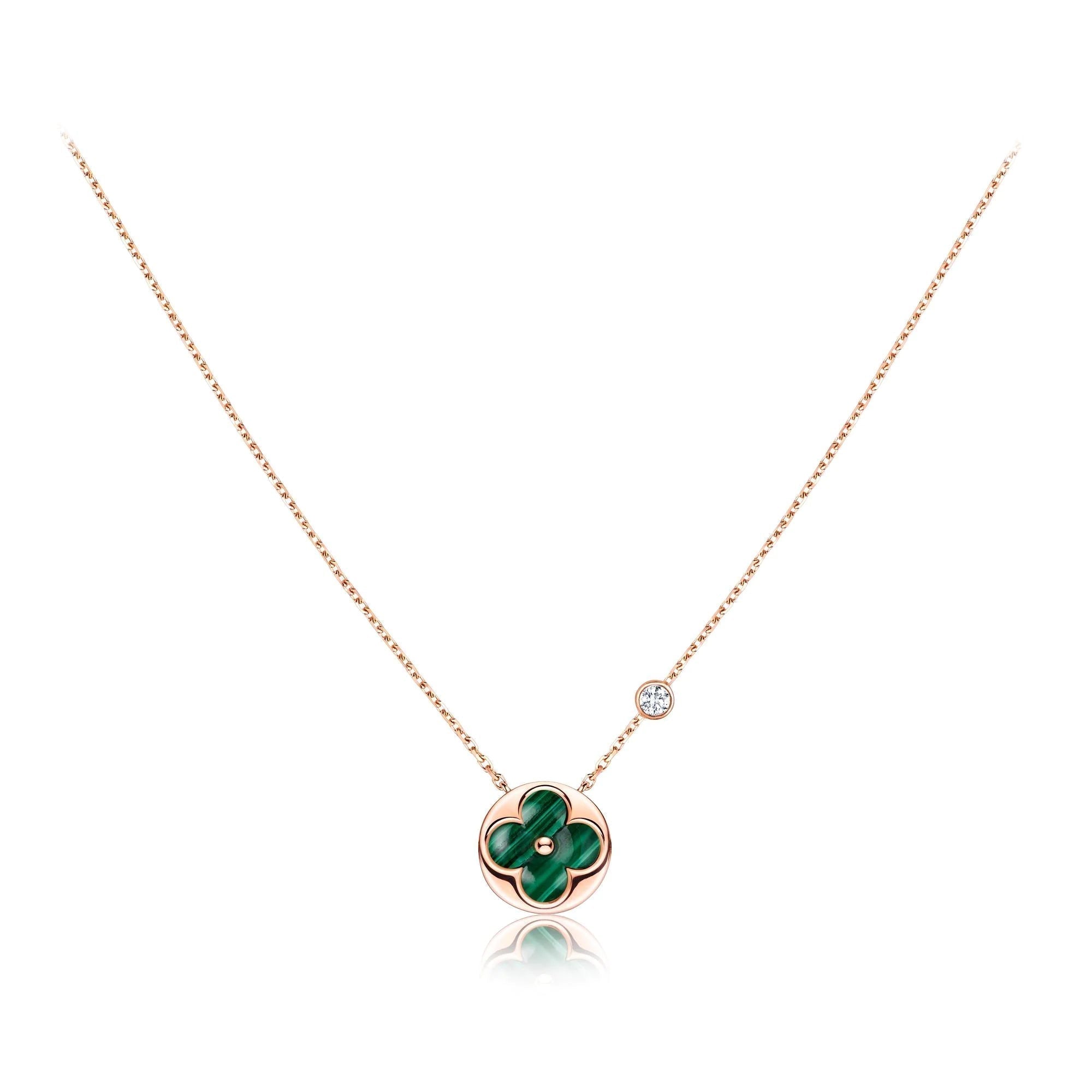 LOUIS VUITTON SUN PEDANT PINK GOLD 1 DIAMOND NECKLACE
