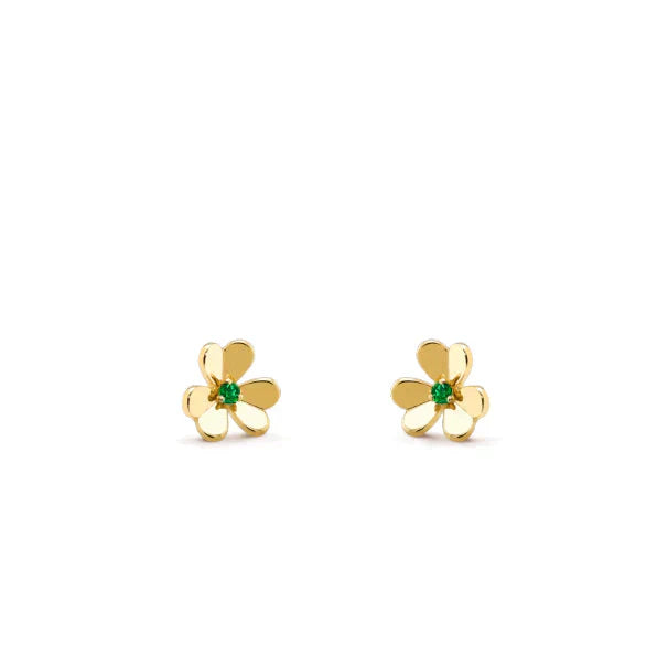 VCA FRIVOLE FLOWER MALACHITE EARRINGS