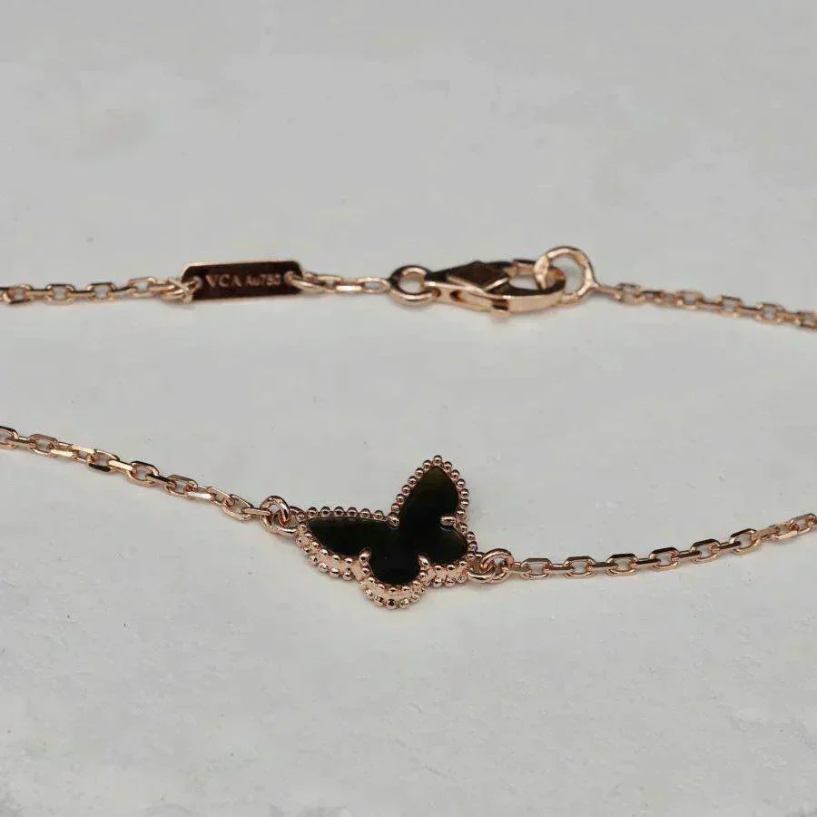 VCA BUTTERFLY ONYX BUTTERFLY BRACELET