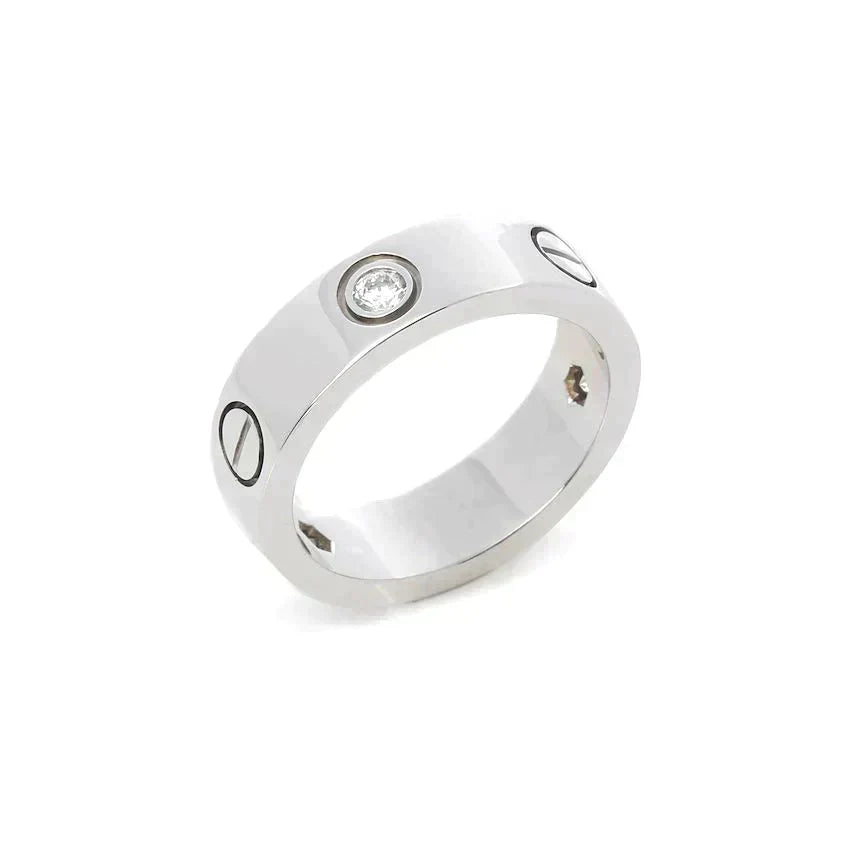 CARTIER LOVE RING 5.5MM 3 DIAMONDS SILVER